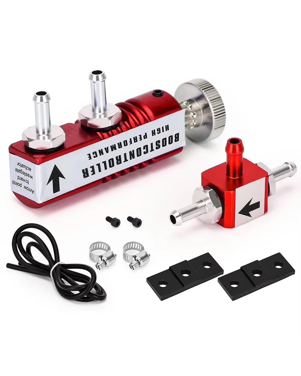 Boost Controller Manueller Universal-Turbo-Boost-Controller, Aluminiumlegierung, Einstellbar Für Turbo-Car-Styling, 1–50 PSI, MBC Manual Boost Controller Kit(Vermelho) von HGYFS5