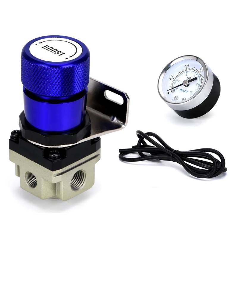 Boost Controller T2 Universal Einstellbarer Manueller Turbo-Boost-Controller 1-150 Psi Sr20det Manual Boost Controller Kit(Azul) von HGYFS5