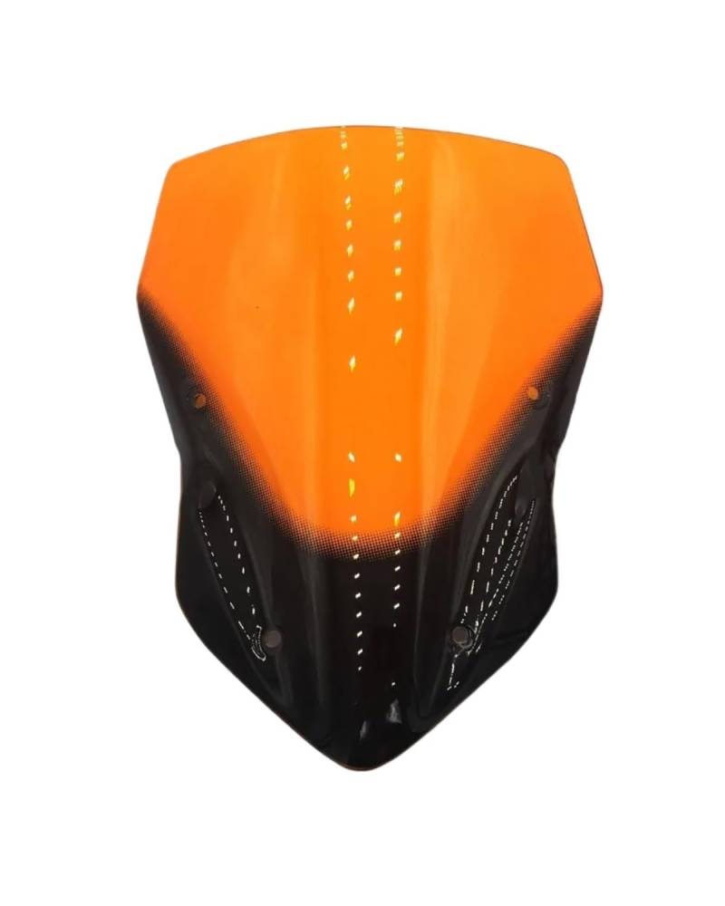 Windschild Motorrad Für Kawasaki Für Z900 2017 Motorrad Windschutzscheibe Windschutz Rauch Schwarz Bildschirm Halterung Zubehör Motorrad Windabweiser(Orange) von HGYFS5