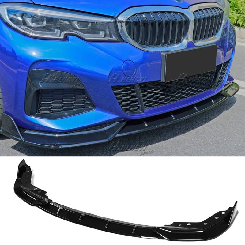 HHENGYISOUL Frontstoßstangenlippe für BMW 3er-Serie G20 G28 2019–2020, 3 Stück, Frontstoßstangenlippe, Karosserie-Set, Spoiler, unterer Schutz, Frontspoiler-Splitter-Abdeckung, glänzendes Schwarz von HHENGYISOUL