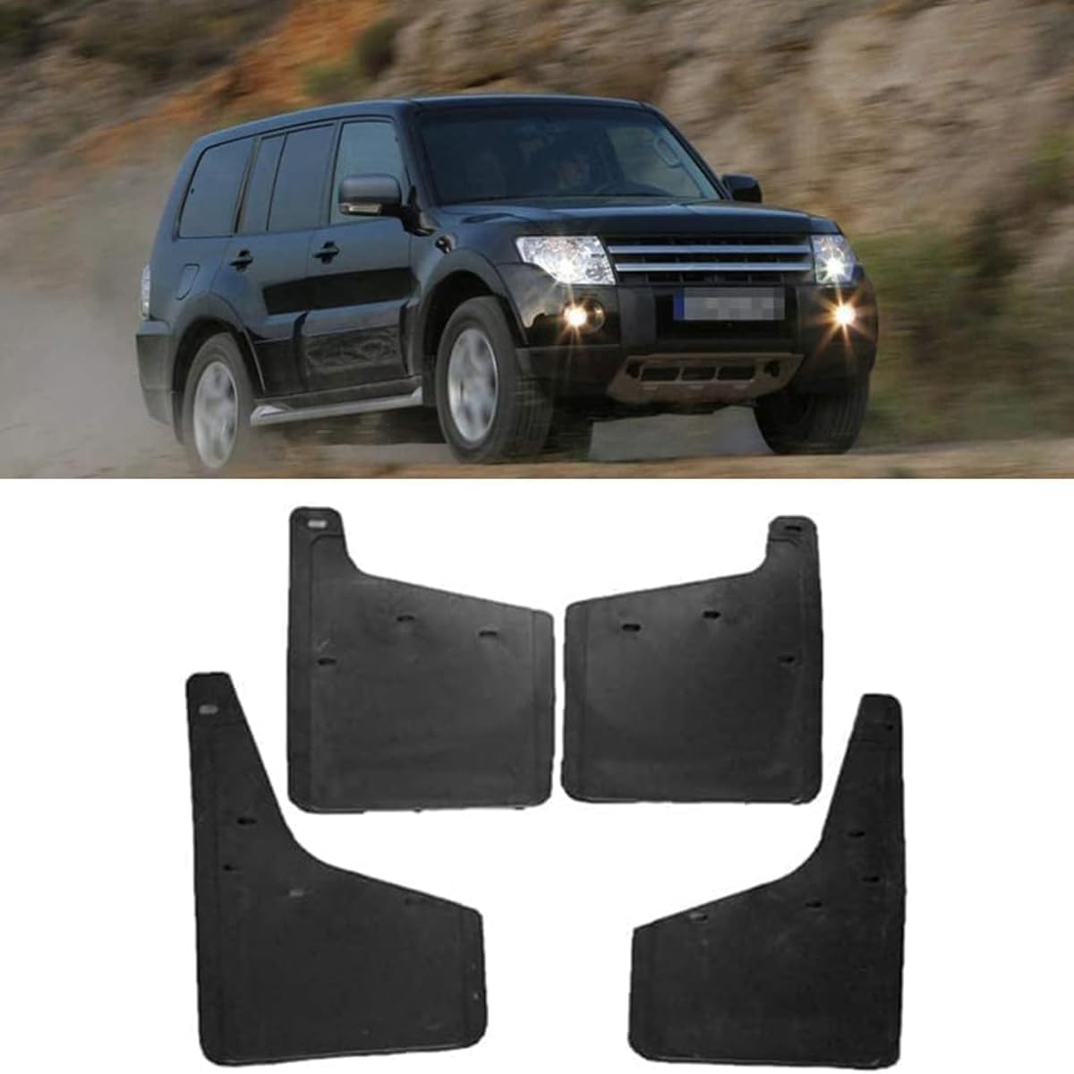 4 Stücke Auto Schmutzfänger,für Mitsubishi Pajero Montero 2007-2019Vorne Hinten Schmutzfänger Kotflügel Vollschutz Set Spritzschutz,Auto Zubehör von HHGFTIY