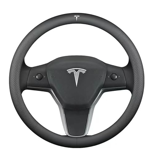 Auto Lenkrad Abdeckung,für Tesla Model 3 2017-2023 Model Y 2017-2024,Atmungsaktive Anti Rutsch Radabdeckung Schutz,Auto Interieur Accessoires von HHGFTIY