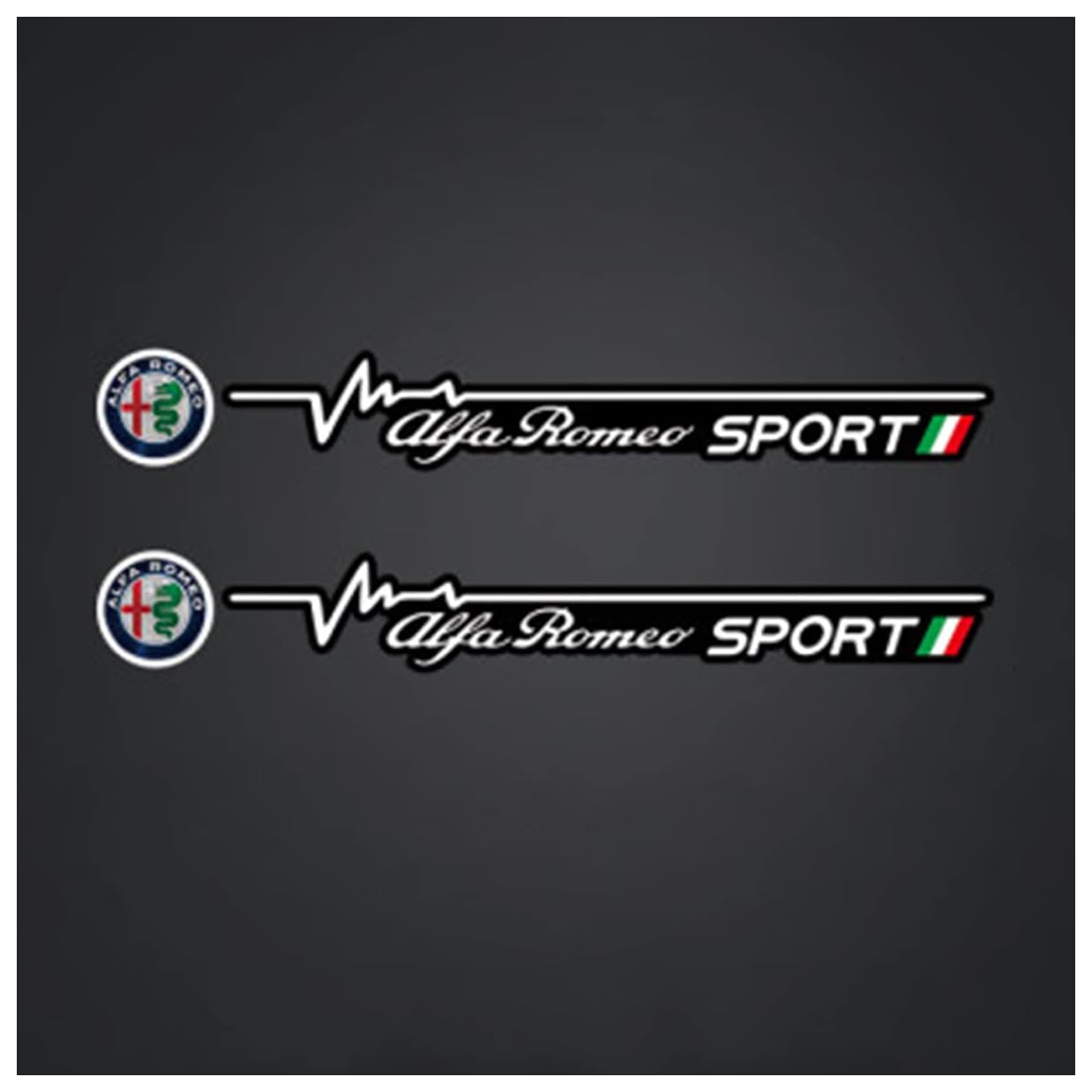 HHIOPL 2 Stück Auto Emblem für Alfa Romeo Giulia Giulietta 159 156 Stelvio Sportiva, Emblem Aufkleber Buchstaben Emblem-Schild Buchstaben Abzeichen, Auto Front Motorhaube Kofferraum Aufkleber(Color:B) von HHIOPL