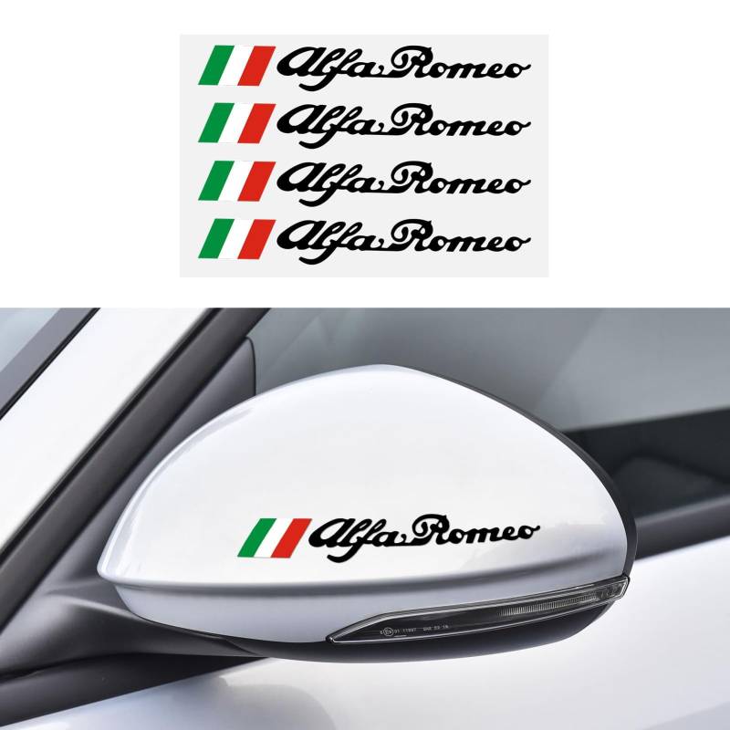 HHIOPL 4 Stück Auto Emblem für Alfa Romeo Stelvio 159 147 Giulietta Spider GT Mito, Emblem Aufkleber Buchstaben Emblem-Schild Buchstaben Abzeichen, Auto Front Motorhaube Kofferraum Aufkleber Emblem von HHIOPL