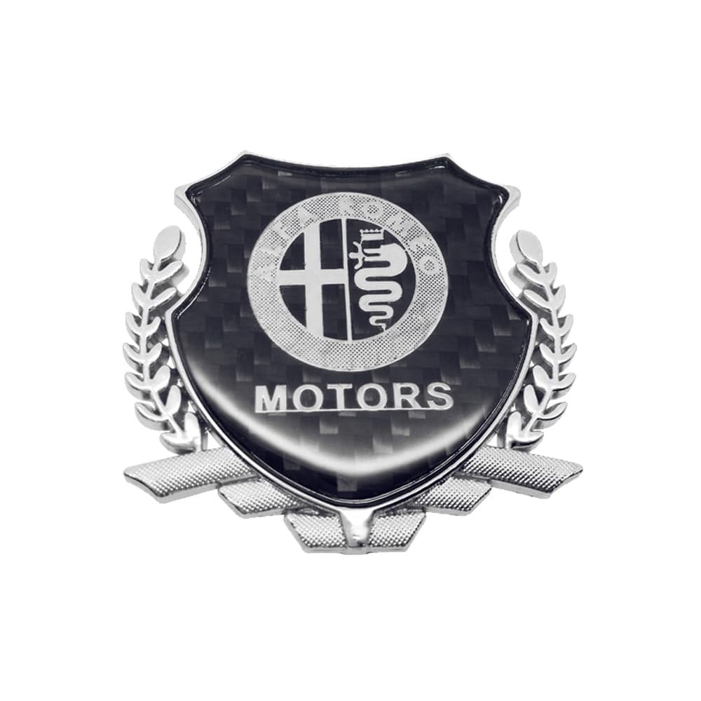HHIOPL Auto Emblem für Alfa Romeo 159 147 Giulietta Giulia 156 Mito Stelvio 166 GT, Emblem Aufkleber Buchstaben Emblem-Schild Buchstaben Abzeichen, Auto Front Motorhaube Kofferraum Aufkleber (Color:A) von HHIOPL