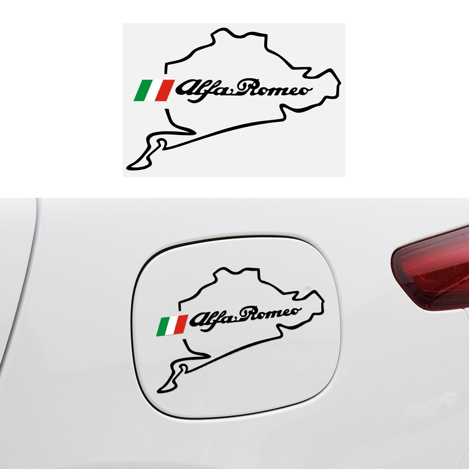 HHIOPL Auto Emblem für Alfa Romeo Stelvio 159 147 156 166, Emblem Aufkleber Buchstaben Emblem-Schild Buchstaben Abzeichen, Auto Front Motorhaube Kofferraum Aufkleber Emblem von HHIOPL