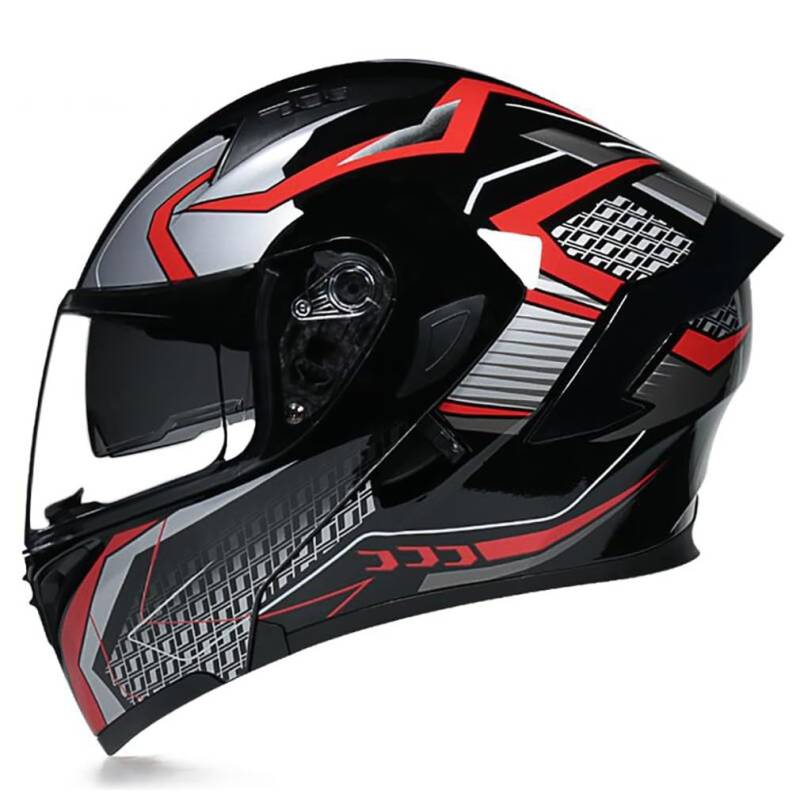 Adults Klapphelm Modulare Helm Motorradhelm Mit Doppelvisier ECE Genehmigt Moped Street Racing Crash Helm Rollerhelm Integralhelm Vollvisierhelm FüR Erwachsene Damen und Herren von HHSDB