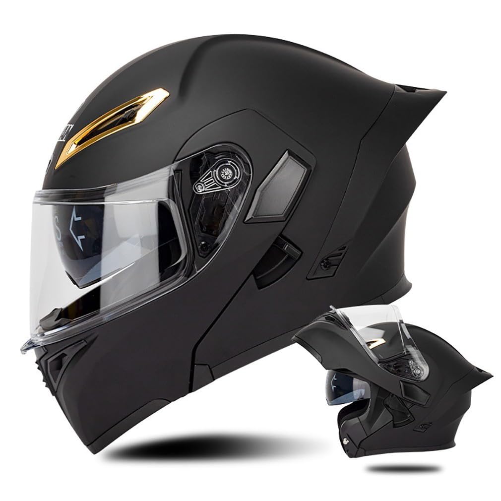 Doppelspiegel Motorradhelm Modularer Klapphelm ECE/DOT Zertifiziert Hochklappbarer Lokomotivhelm Full Face Helm Integralhelme Sturzhelm Mofa Helm Moped-Helm Vollvisierhelm von HHSDB