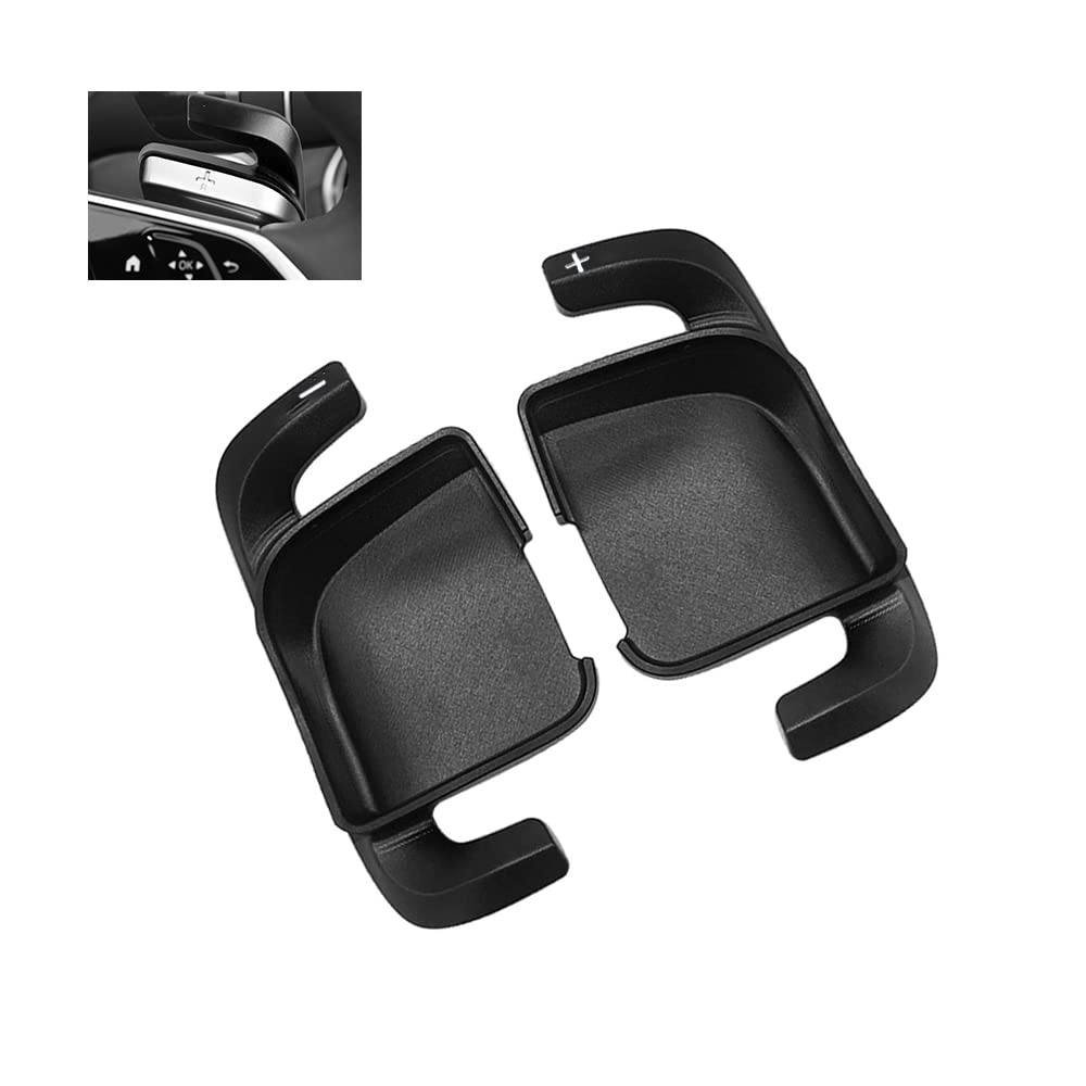 HIBEYO 2 Stücke Lenkrad Schaltwippen Abdeckung Verlängerung Paddles Lenkrad passt für Mercedes Shift Paddles für Benz W213 E300L E350L E63S 2020-2021 Ersatzsatz Schalthebel Shifter Zubehör-Schwarz von HIBEYO