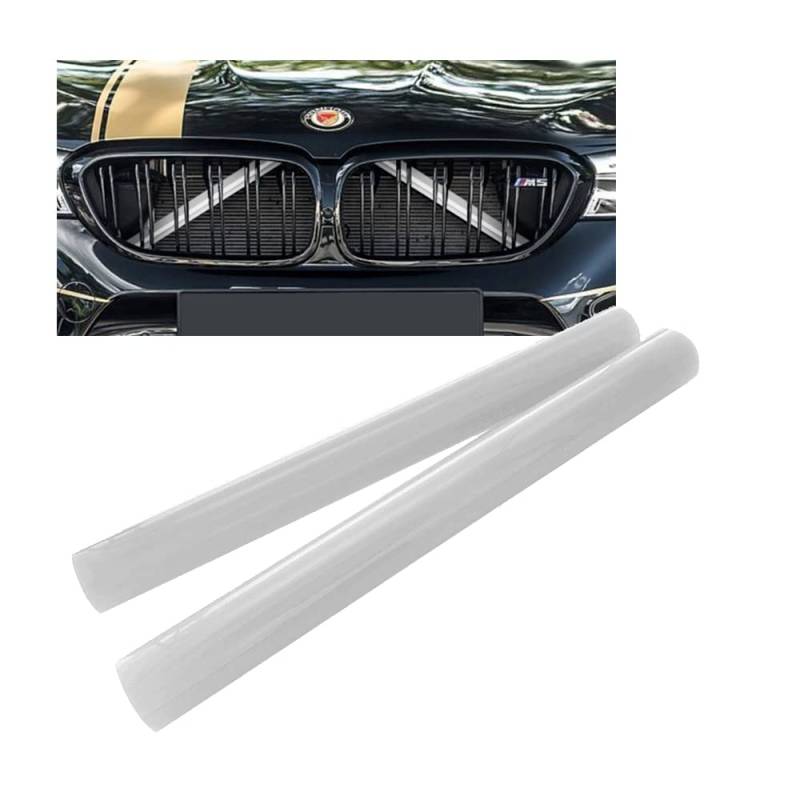 HIBEYO 2PCS Frontgrill Einsatz Zierleisten Passt für BMW E60 F52 Sportstil Grillstreifen Einsätze Zierleiste Auto Grilleinsatz Kühlergrill Schnalle Streifen Abdeckung Trim dekoration zubehör-Weiß von HIBEYO