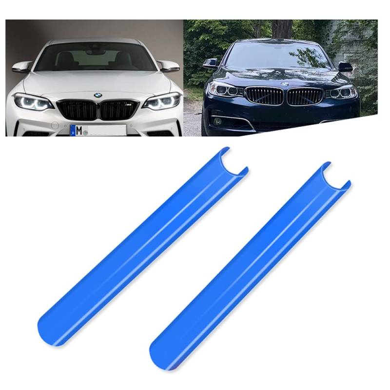 HIBEYO Auto Farbige Frontgrill Streifen Kühlergrill Einsätze Zierleiste Passt für BMW X3 F25 G01 X4 G02 X5 G05 Kühlergrill Schnalle Streifen Trim Sportstil Grill Streifen Dekoration Zubehör-Blau von HIBEYO