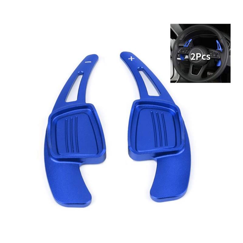 HIBEYO 2 Stücke Auto Schaltwippen Passt für Audi Q2 A3 A5 S5 S4 A4L A8 S7 Q3 Q7 TT TTS SQ5 Q5L Lenkrad Schaltpaddel Verlängerung Schaltwippen Extensions Sport Shift Paddles Schalthebel-Blau von HIBEYO