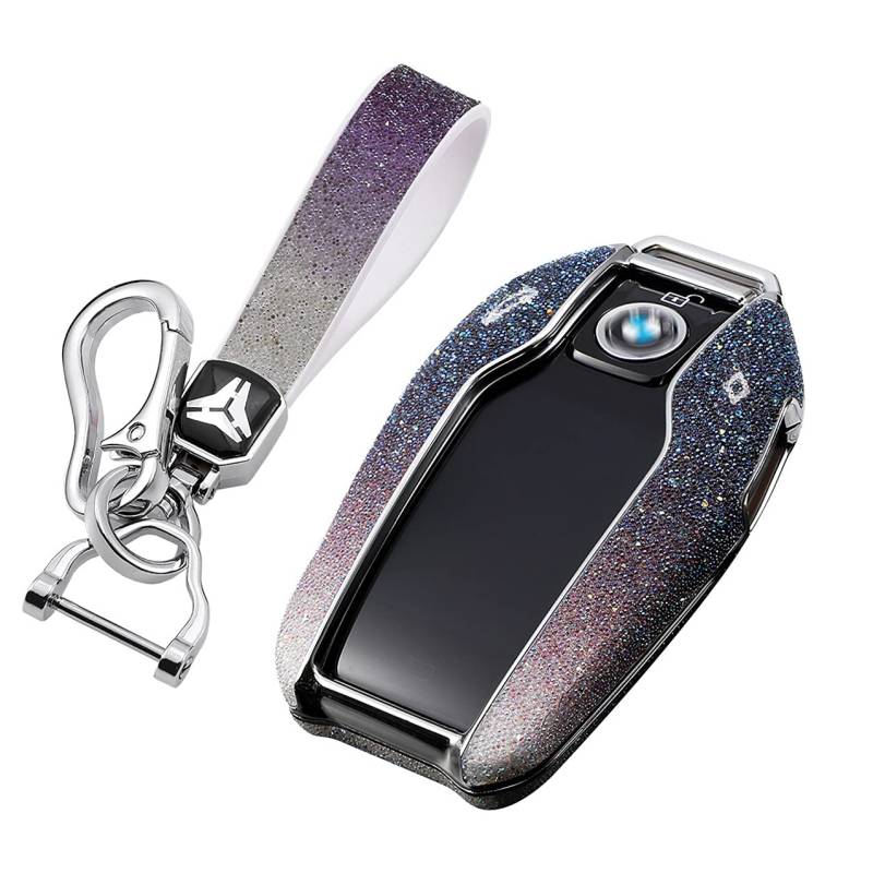 HIBEYO Bling Schlüsselhülle Passt für BMW Schutzhülle Display Key Autoschlüssel Hülle Cover für BMW 7er 5er 6er X3 G01 X4 X5 X7 i8 i12 i15 Fernbedienung Schlüsselbox Schlüsselbund PC+Strass-Schwarz von HIBEYO