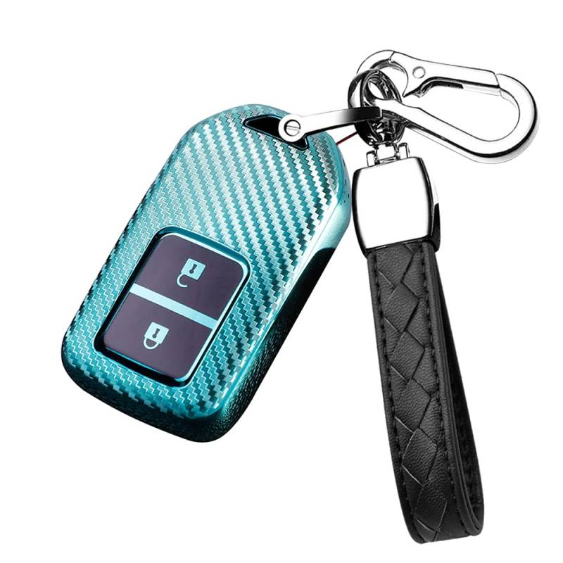 HIBEYO Smart Autoschlüssel Hülle Passt für Honda Schlüsselschutz Etui Cover für Honda Accord CR-V Jade Civic Spirior Fit City Crosstour HR-V Jazz Schlüsselbox Schlüsselanhänger TPU 2 Tasten-Grün von HIBEYO