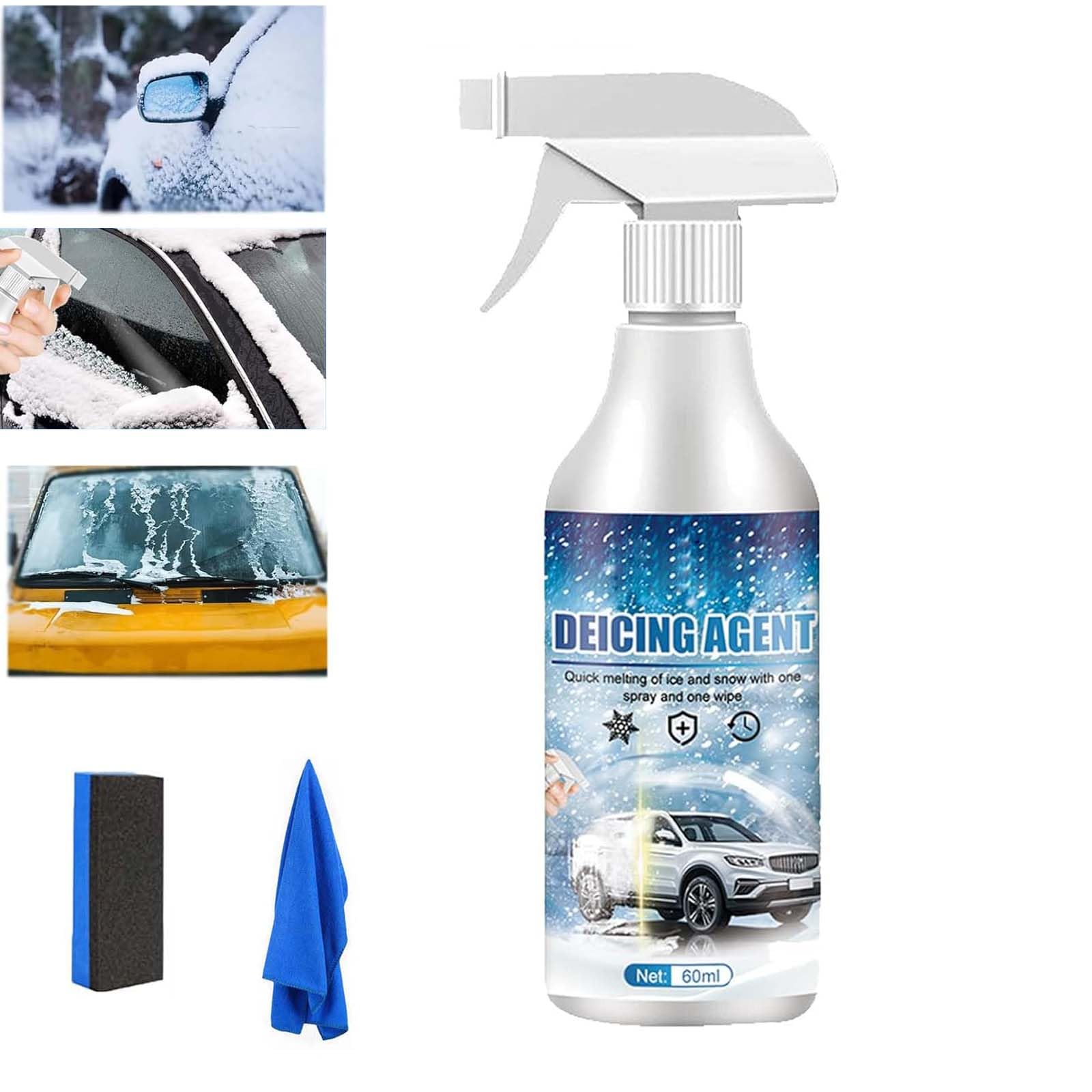 Deicer Spray for Car Windshield, Auto Windshield Deicing Spray, De-Icer Spray, Ice Remover Melting Spray Multi-Purpose Melters Winter Car Essentials for Fast Removing Snow, Ice and Frost (1 PCS) von HIDRUO