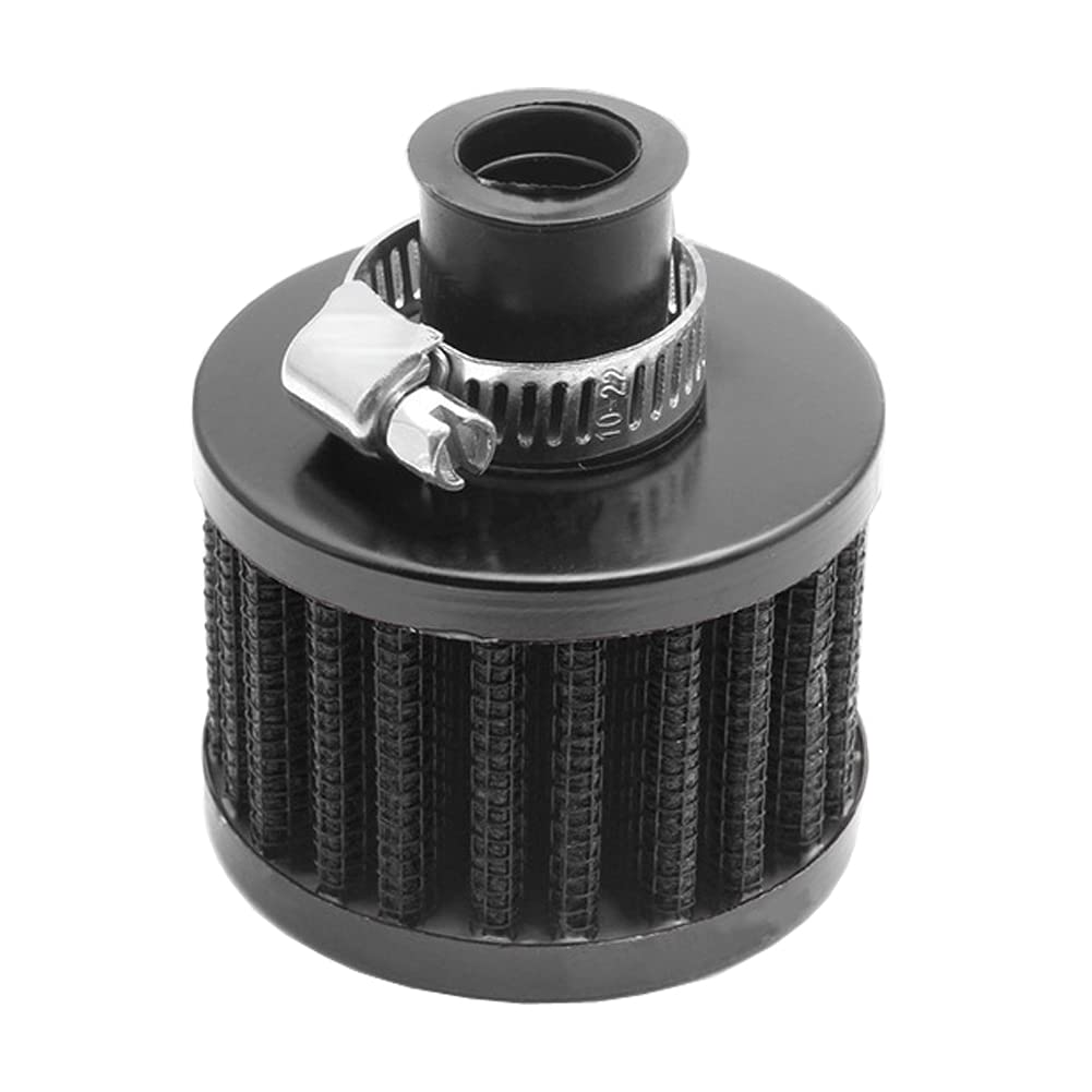 hifrom 12mm Air Intake Filter Replacment for Turbo Vent Crankcase Car Motor Breather Valve Cover Cold Air Universal Filter (Black) von hifrom