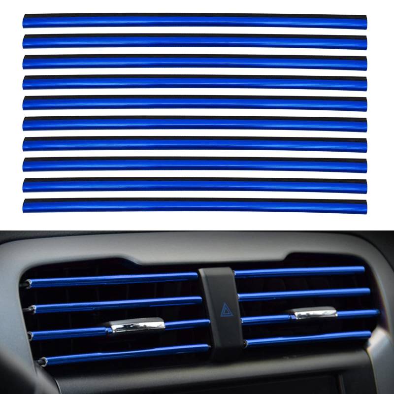 hifrom Auto Luftauslass Dekoration Streifen, 10 Stück Klimaanlage Luftauslass DIY Auto Innenausstattung Streifen, Auto Interior Decor Zubehör (Blau) von hifrom