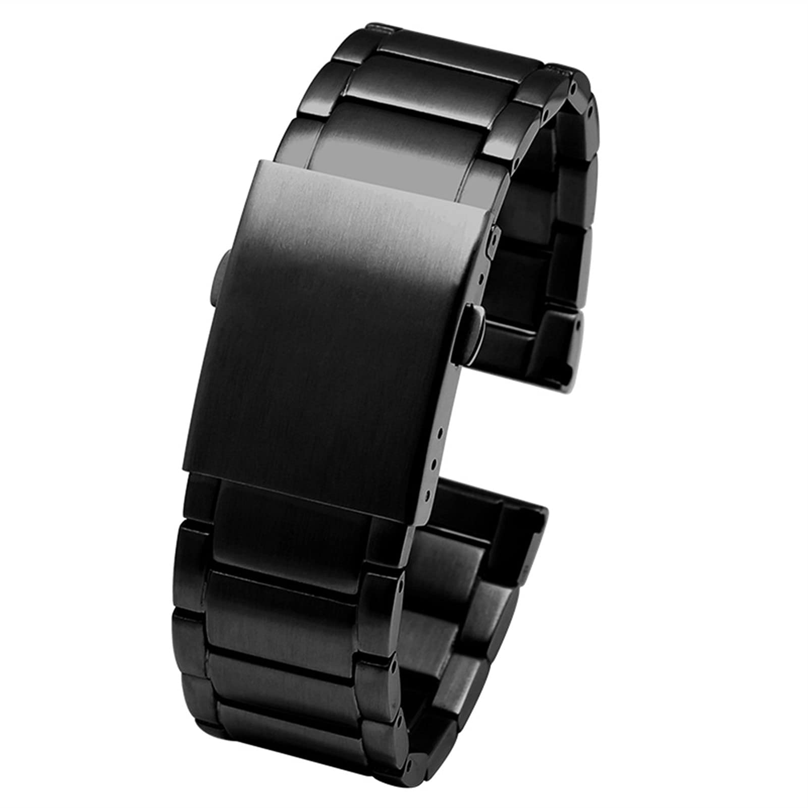 Edelstahl-Uhrband Herren-Sportarmband, 22 mm, 24 mm, 26 mm, 28 mm, 30 mm, Edelstahl-Uhrenarmband for Herren, Metall-Armband(A Black,22mm) von HIFRQVVC