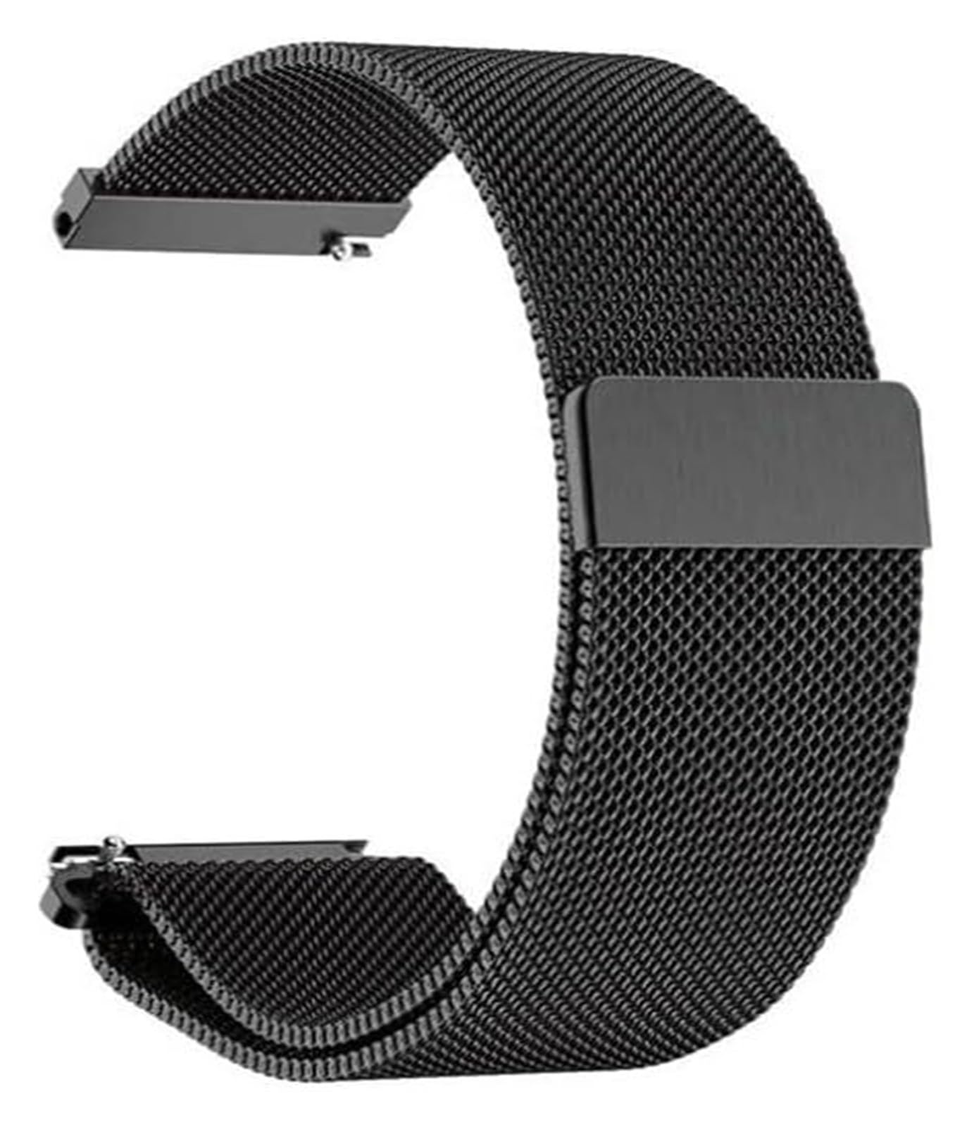 Edelstahl-Uhrband Uhrenarmbänder 12 mm bis 22 mm, ultradünn, komplett aus Edelstahl, Schnellverschluss, Mesh-Armband, for Herren und Damen, magnetisches Smart-Armband mit Werkzeug(Black,22mm) von HIFRQVVC