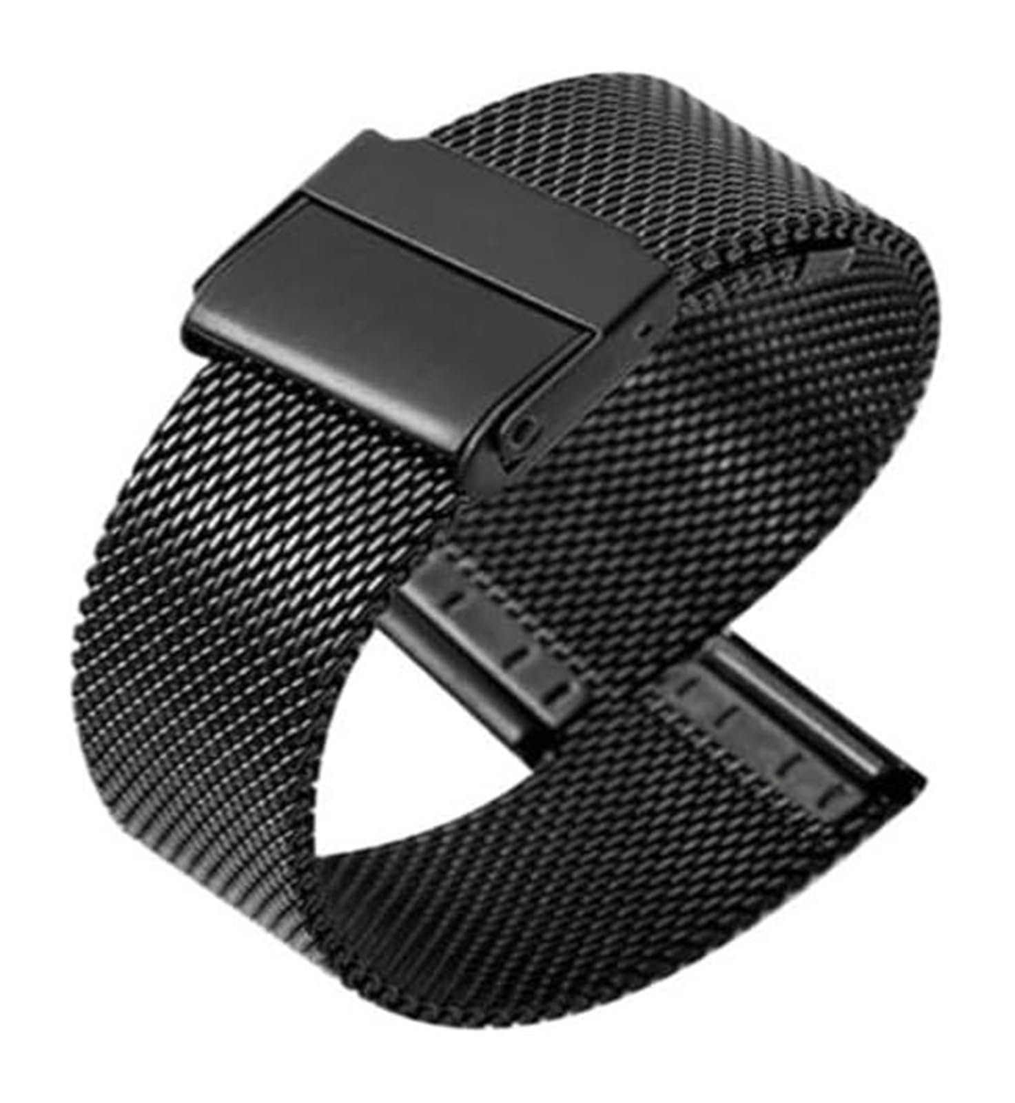 Edelstahl-Uhrband Uhrenarmbänder 18 20 22 24 mm Schnellverschluss-Edelstahl-Uhrenarmband for Damen und Herren, universelles Armband, Uhrenzubehör mit Werkzeug(Black,18mm) von HIFRQVVC