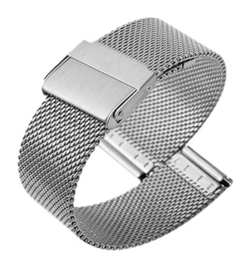 Edelstahl-Uhrband Uhrenarmbänder 18 20 22 24 mm Schnellverschluss-Edelstahl-Uhrenarmband for Damen und Herren, universelles Armband, Uhrenzubehör mit Werkzeug(Silver,18mm) von HIFRQVVC