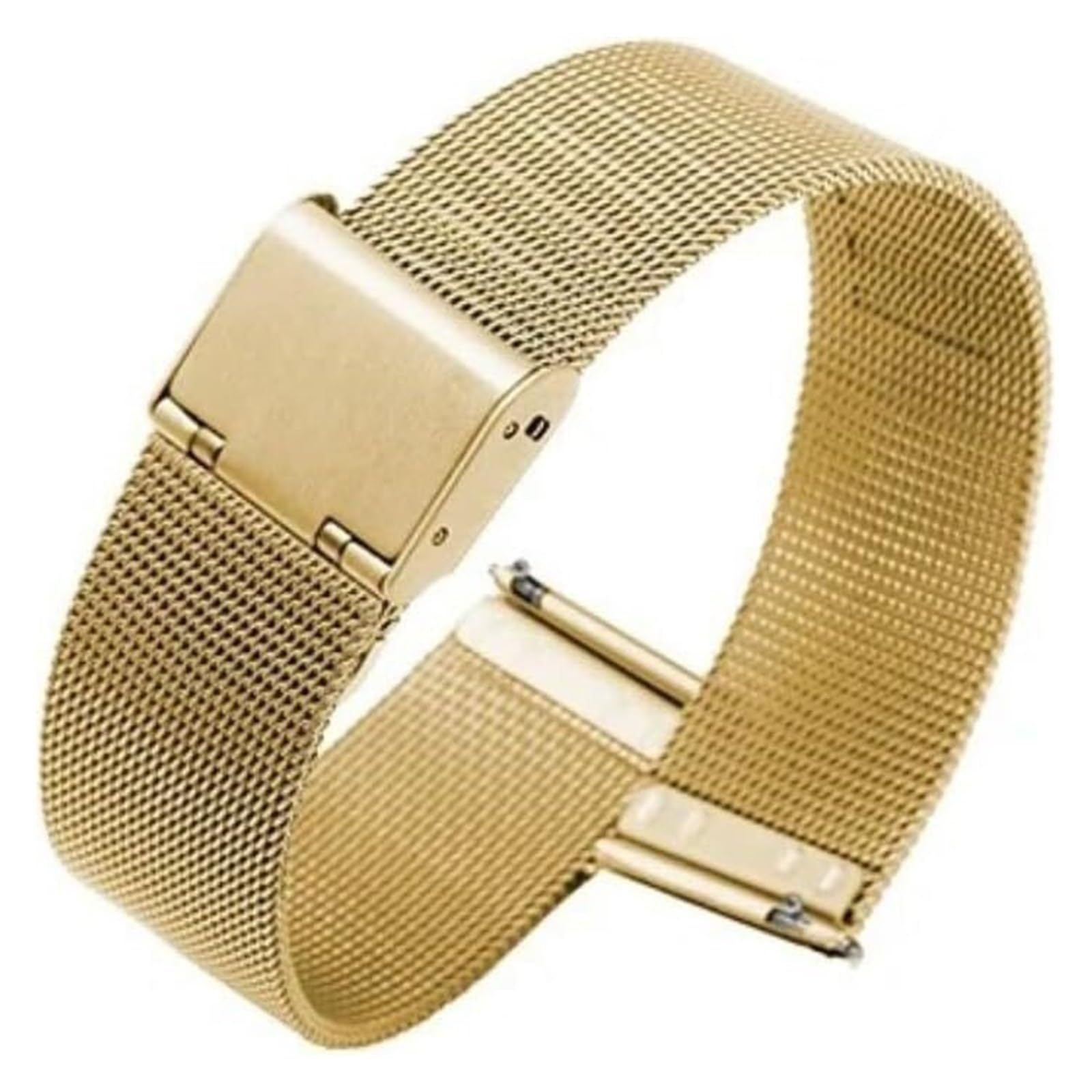 Edelstahl-Uhrband Uhrenarmbänder 18 20 22 24 mm Schnellverschluss Universal Milanese Uhrenarmband Edelstahl Uhrenarmband Ersatzarmband Uhrenzubehör(Gold,22mm) von HIFRQVVC