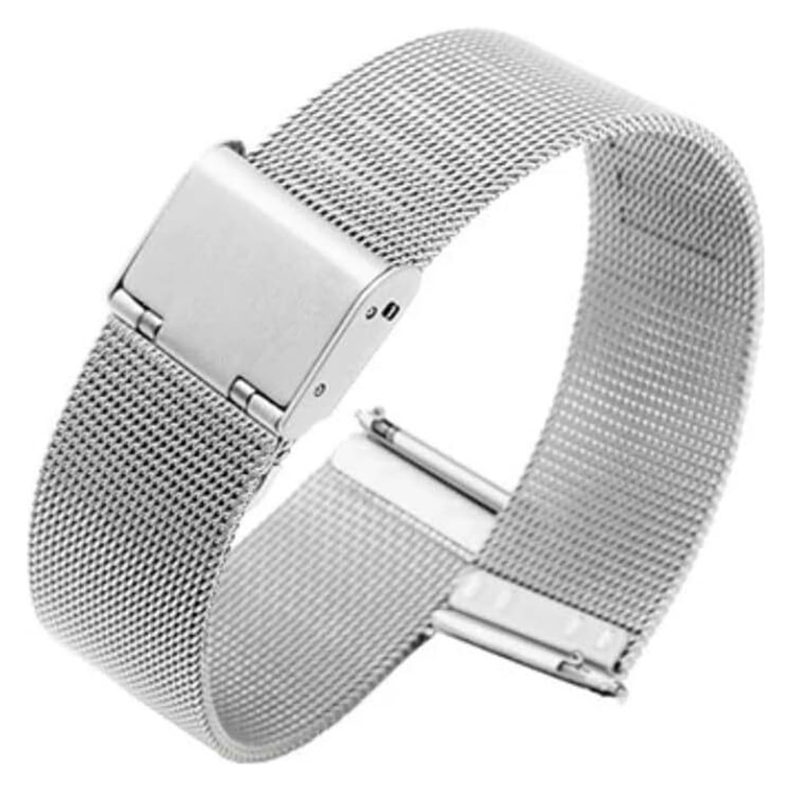 Edelstahl-Uhrband Uhrenarmbänder 18 20 22 24 mm Schnellverschluss Universal Milanese Uhrenarmband Edelstahl Uhrenarmband Ersatzarmband Uhrenzubehör(Silver,18mm) von HIFRQVVC