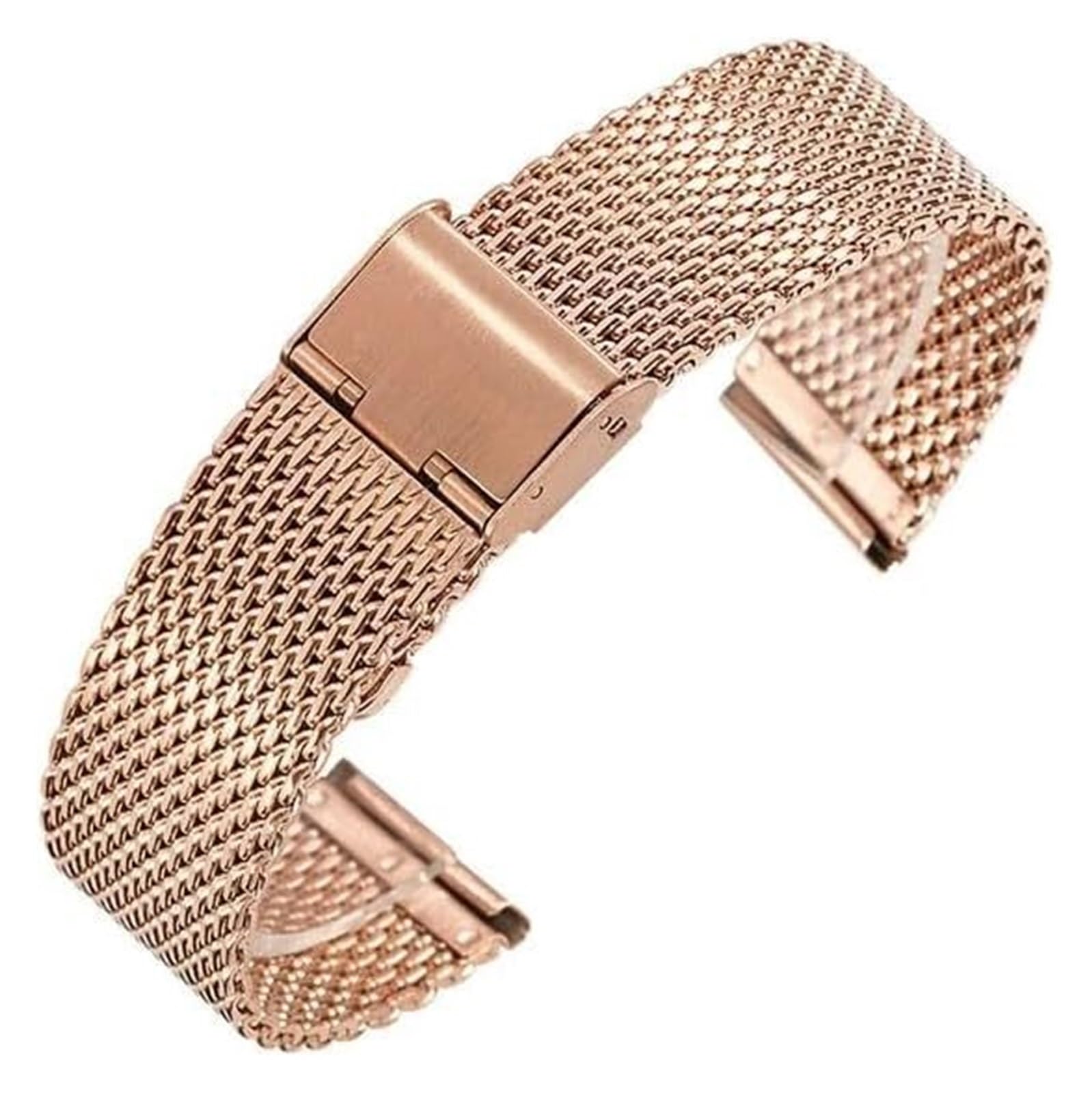 Edelstahl-Uhrband Uhrenarmbänder 18mm 20mm 22mm 24mm Edelstahl Mesh Band Armbanduhr Straps Armband for Männer Frauen Universal Armbanduhr(Rose Gold,24mm) von HIFRQVVC