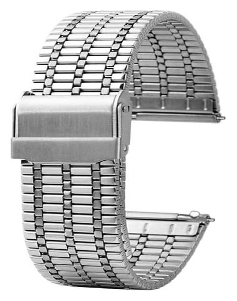 Edelstahl-Uhrband Uhrenarmbänder Edelstahl-Schnellverschluss-Uhrenarmband Herren Damen Edelstahl-Ersatzarmband 18 mm 20 mm 22 mm(Silver,22mm) von HIFRQVVC