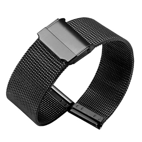 Edelstahl-Uhrband Uhrenarmbänder Edelstahl-Uhrenarmband MeshEdelstahl-Uhrenarmband for Männer und Frauen Präzisionsstahl-Uhrenarmband 20 mm(Black,16mm) von HIFRQVVC