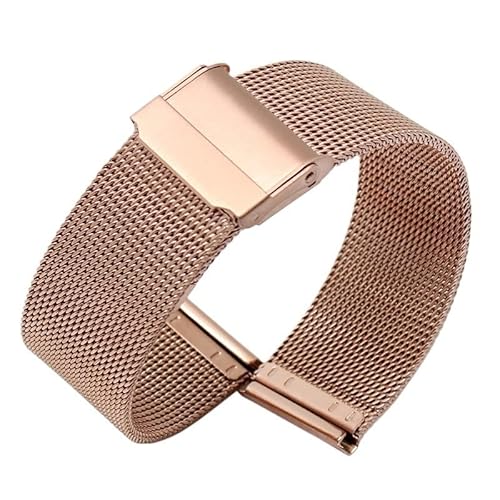 Edelstahl-Uhrband Uhrenarmbänder Edelstahl-Uhrenarmband MeshEdelstahl-Uhrenarmband for Männer und Frauen Präzisionsstahl-Uhrenarmband 20 mm(Rose Gold,21mm) von HIFRQVVC