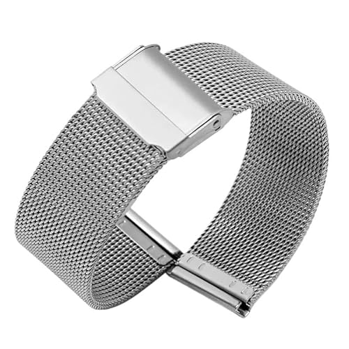 Edelstahl-Uhrband Uhrenarmbänder Edelstahl-Uhrenarmband MeshEdelstahl-Uhrenarmband for Männer und Frauen Präzisionsstahl-Uhrenarmband 20 mm(Silver,12mm) von HIFRQVVC