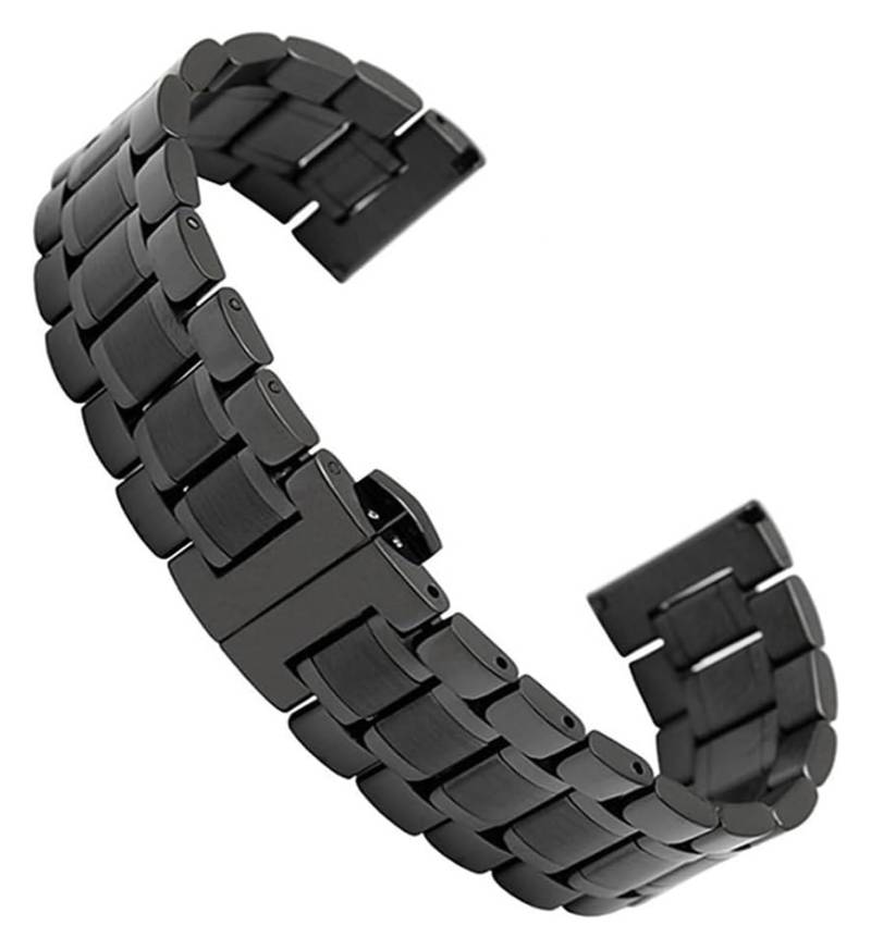 Edelstahl-Uhrband Uhrenarmbänder Edelstahl-Uhrenarmband Metallarmband 12 13 14 15 16 17 18 19 20 21 22 23 24 mm Armband mit gebogenem Ende(Black,14mm) von HIFRQVVC