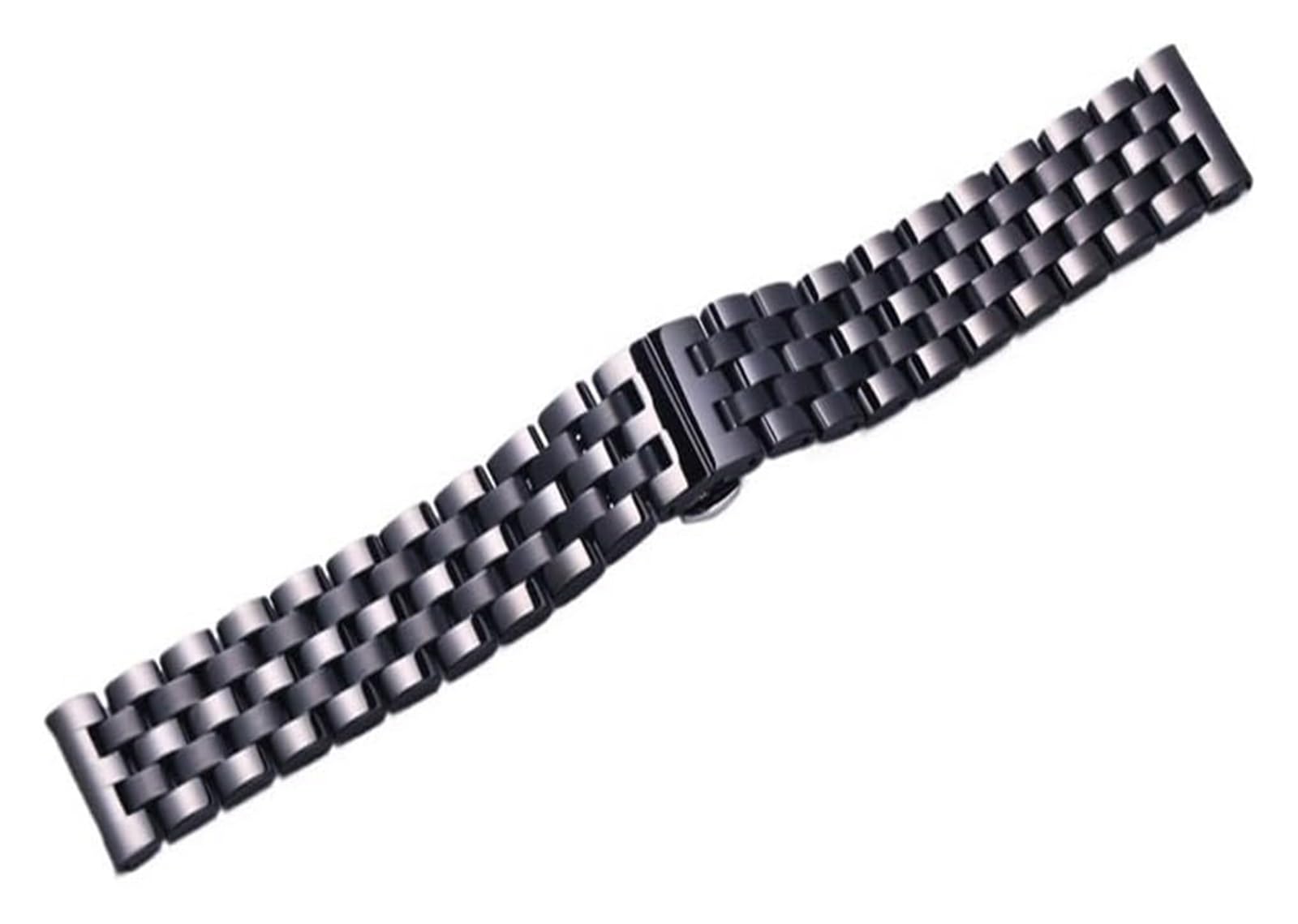 Edelstahl-Uhrband Uhrenarmbänder Edelstahl-Uhrenarmband Schnellverschluss-Uhrenarmbänder for Männer Frauen Smart Watch-Armband 16 mm 18 mm 20 mm 22 mm(Black,22mm) von HIFRQVVC