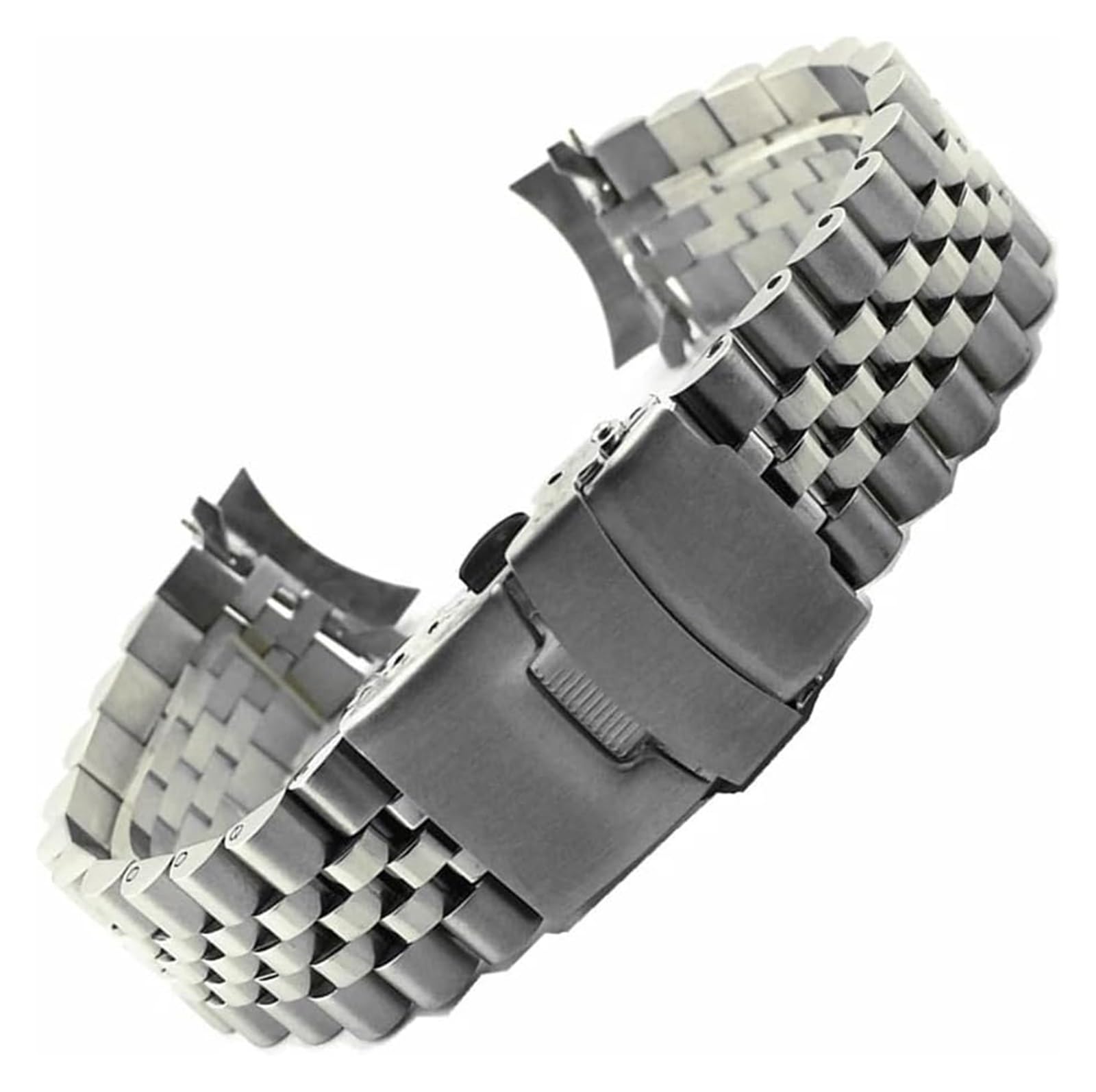 Edelstahl-Uhrband Uhrenarmbänder Edelstahl-Uhrenarmband mit gebogenem Ende, 18 mm, 19 mm, 20 mm, 21 mm, 22 mm, 24 mm, 26 mm, 28 mm, 30 mm, Universalband(Silver,20mm) von HIFRQVVC