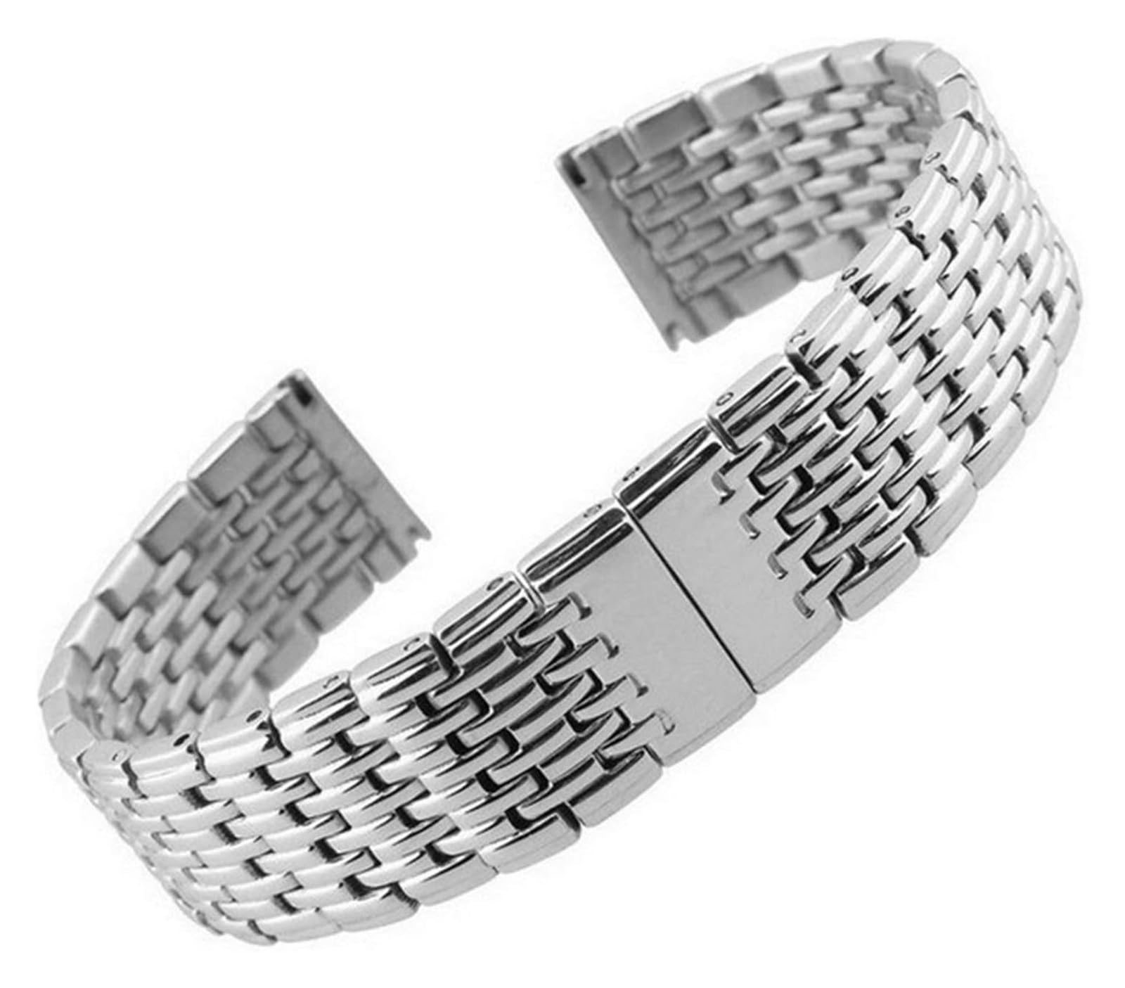 Edelstahl-Uhrband Uhrenarmband Metall Uhrenarmband 13mm 18mm 20mm 22mm 24mm Edelstahl Uhrenarmband Herren Damen Silber Roségold(Silver,13mm) von HIFRQVVC