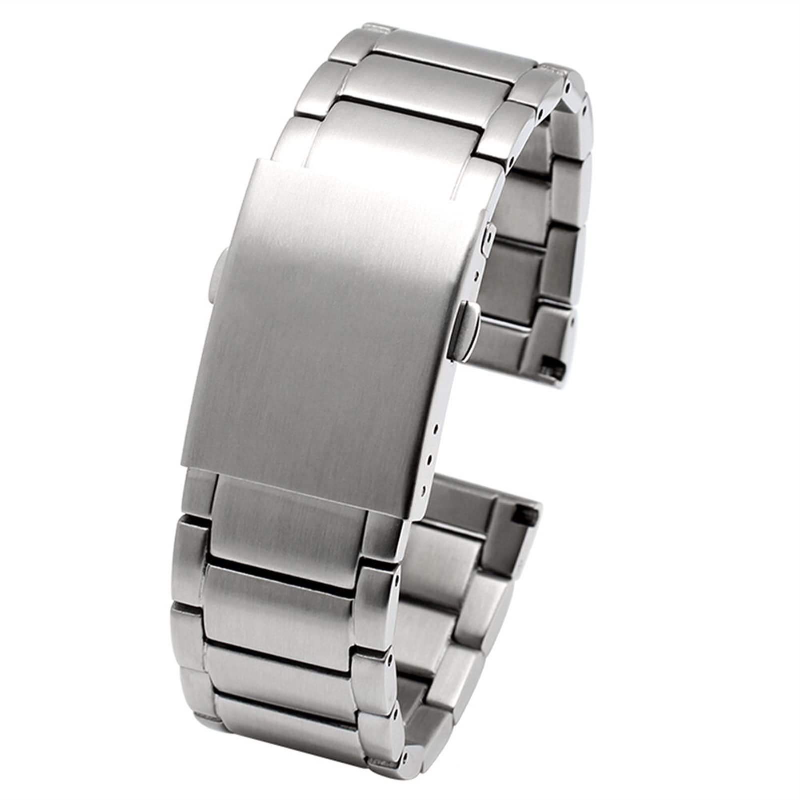 HIFRQVVC Edelstahl-Uhrband Herren-Sportarmband, 22 mm, 24 mm, 26 mm, 28 mm, 30 mm, Edelstahl-Uhrenarmband for Herren, Metall-Armband(A Silver,28mm) von HIFRQVVC