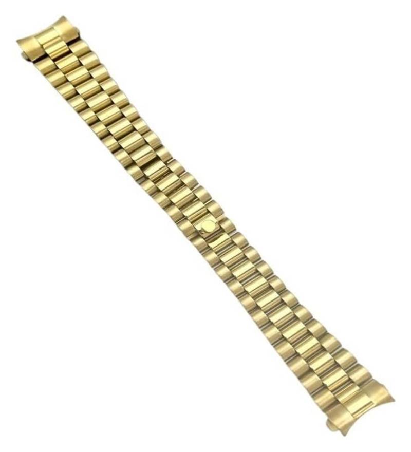 HIFRQVVC Edelstahl-Uhrband Uhrenarmbänder, 20 mm, Ersatz-Uhrenarmband aus Metall und Edelstahl mit gebogenem Ende, Ersatz-Uhrenarmband for Smartwatches(Gold) von HIFRQVVC