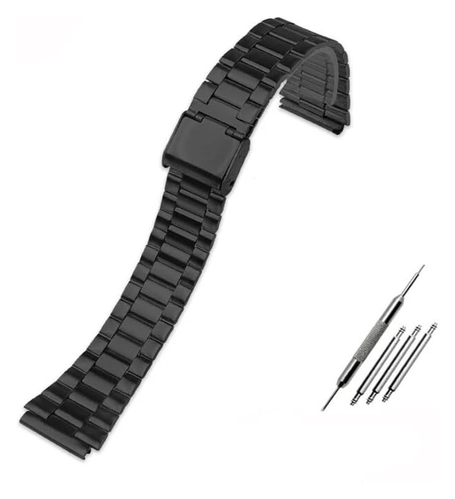 HIFRQVVC Edelstahl-Uhrband Uhrenarmbänder Edelstahl-Uhrenarmband Herren-Schnellverschluss-Ersatzuhrenarmbänder aus Edelstahl 13 mm 18 mm(Black) von HIFRQVVC