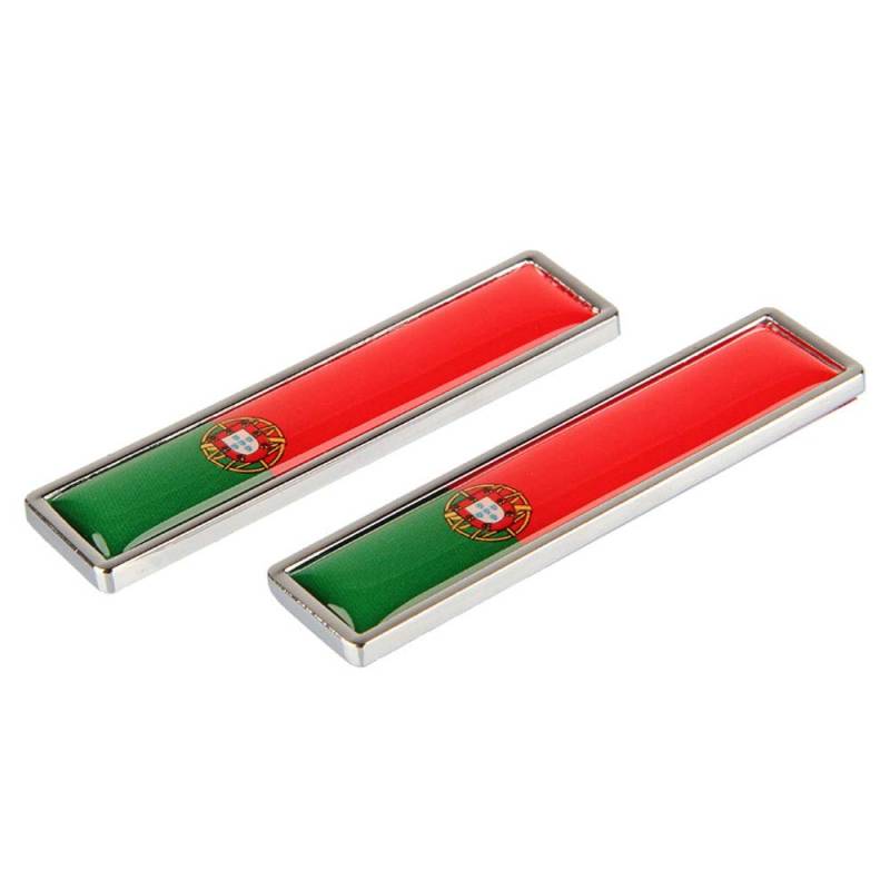 1 Para Portugal Flagge 3D Metall Auto Körper Logo Auto Motorrad Persönlichkeit Dekoration Aufkleber Emblem Abzeichen von HIGGER