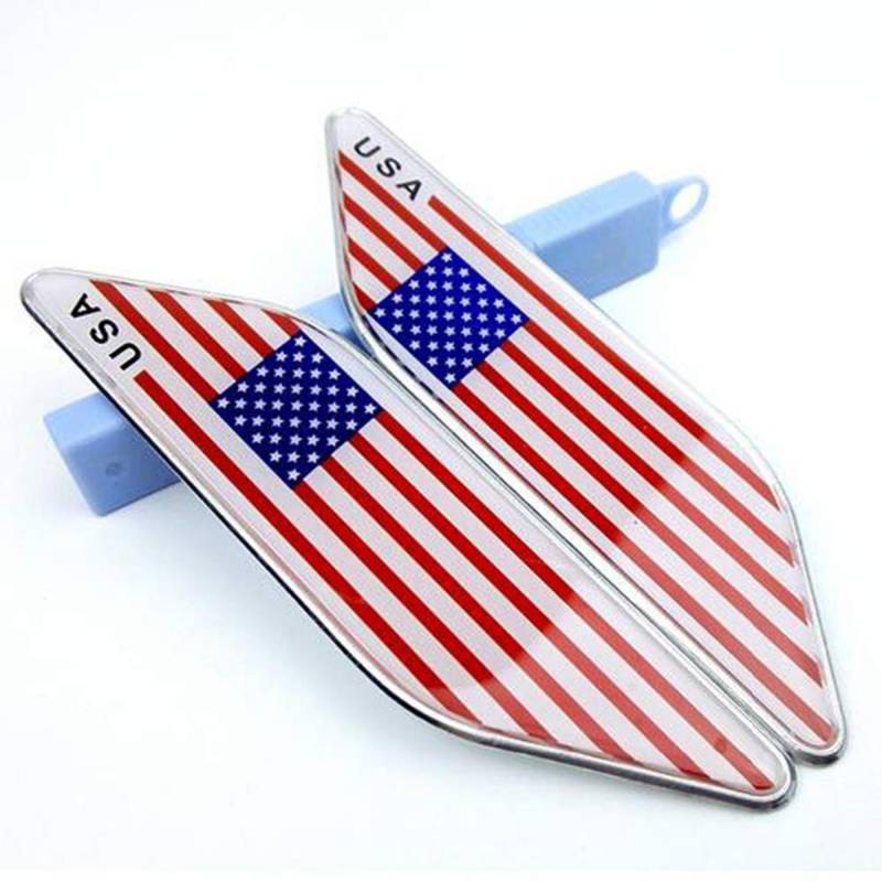 2 Teile/para 3D Metall US Amerikanische Flagge Auto Emblem Abzeichen Aufkleber für Universal Cars Motorrad Auto Styling Dekorative Accessoires von HIGGER