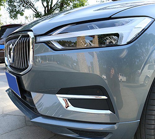 für XC60 2018 2019 2020 2021 (Passt Nicht in das XC60 R-Design) Frontschürze Stoßstange Stylingleisten ABS Kunststoff 2 Stück Verchromt von HIGH FLYING