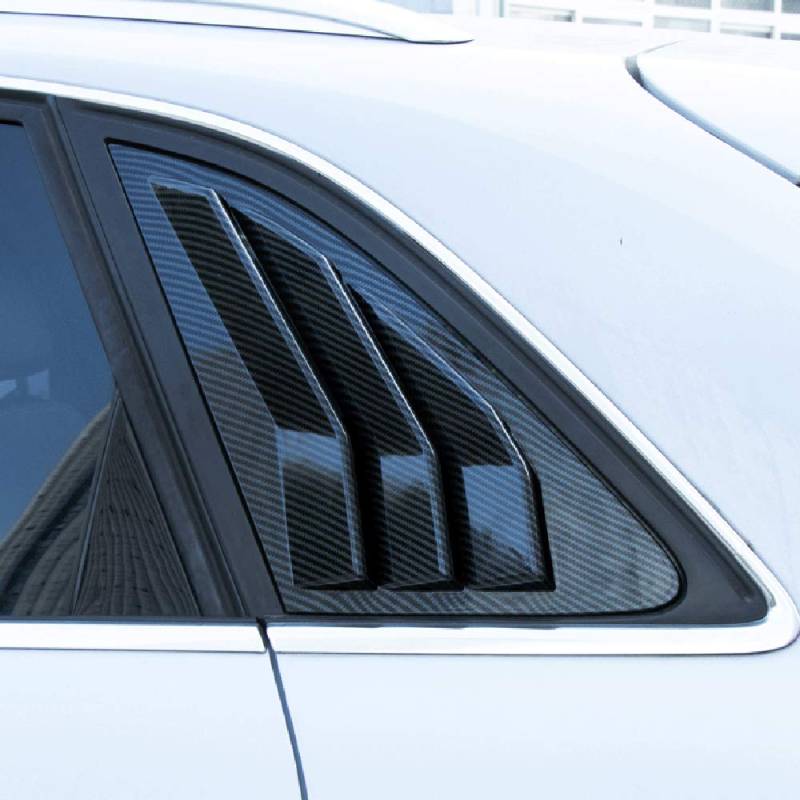 für A3 8V Sportback 2014-2019 (Nicht für Limousine) Seitenfenster Louver Windschutzscheibe Sonnenschutzabdeckung ABS Kunststoff 2 Stück (Kohlefaserfarbe) von HIGH FLYING