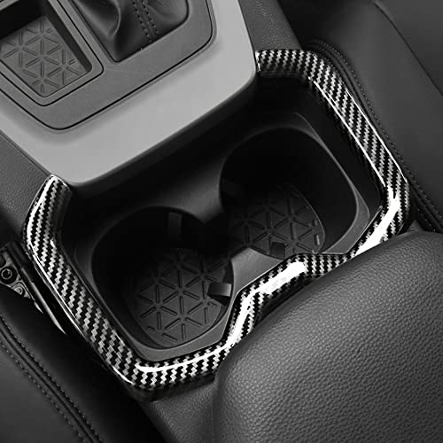 HIGH FLYING für RAV4 XA50 2019-2022 Kohlefaserfarbe Interieur Mittelkonsole Getränkehalter Dekor Cover 1 Stück ABS Kunststoff von HIGH FLYING