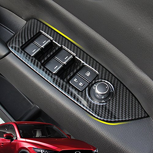 HIGH FLYING für CX-5 CX5 KF 2017-2025 Kohlefaserfarbe Interieur Türverkleidungen Dekor 4 Stück ABS Kunststoff von HIGH FLYING