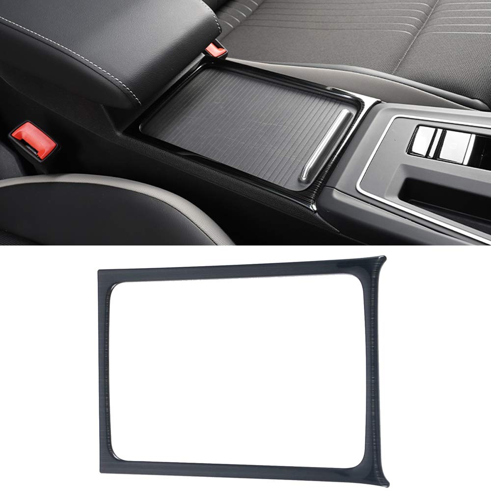 für Golf 8 Mk8 2020-2023 Interieur Auto Zubehör Cover Dekor Edelstahl Schwarz Gebürstet (Getränkehalter) von HIGH FLYING