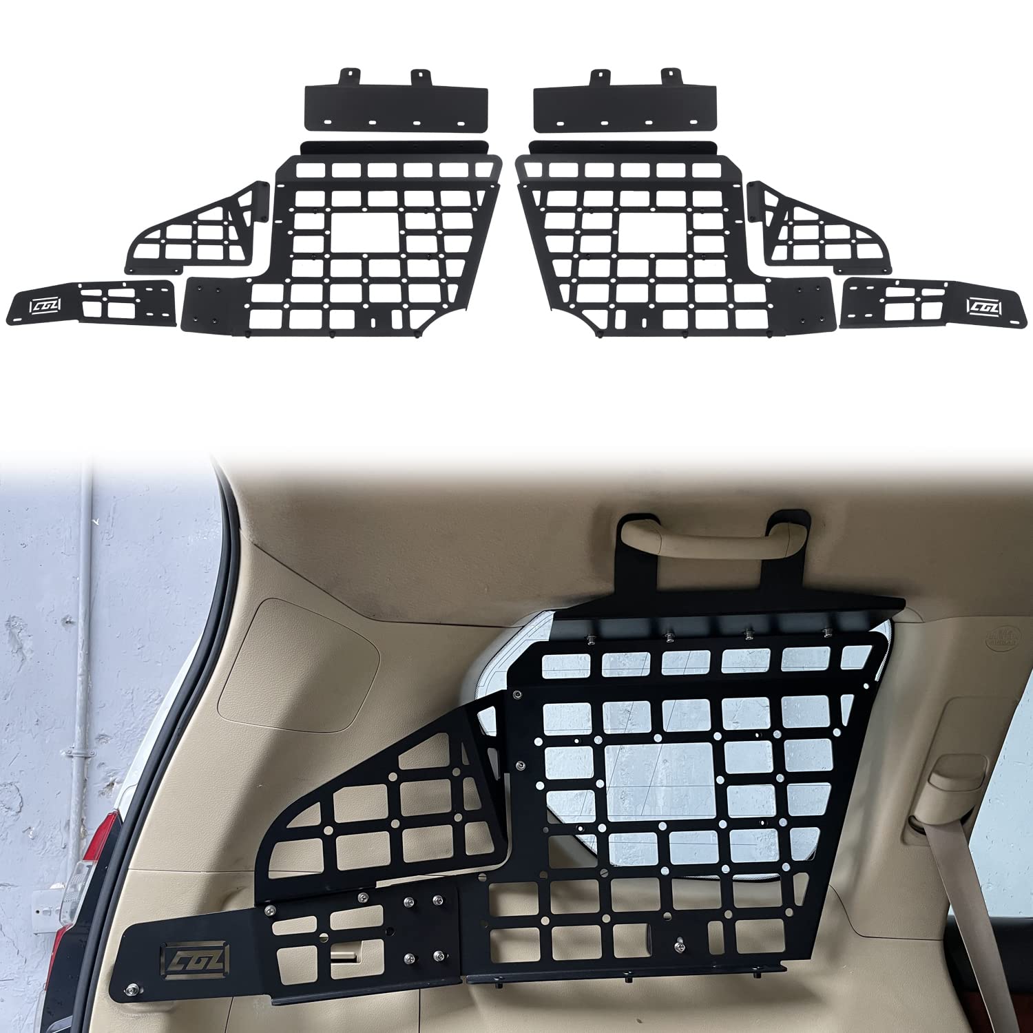 für Land Cruiser J15 5-Türer 2010-2021 Gepäcknetz Stauraum Kofferraum Metall (Fenster Hinten) von HIGH FLYING