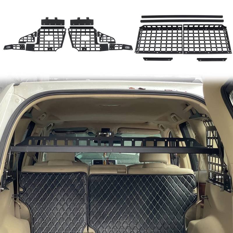 für Land Cruiser Prado J15 5-Türer 2010-2021 Gepäcknetz Stauraum Kofferraum Metall (kompletter Bausatz) von HIGH FLYING