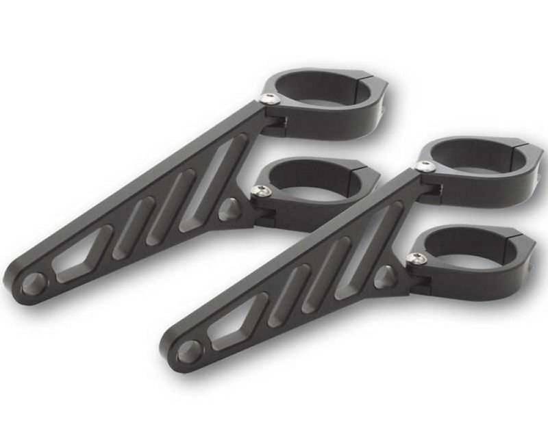 HIGHSIDER CNC Alu Lampenhalter Set lang 114 x 10mm für 38-41mm schwarz von HIGHSIDER