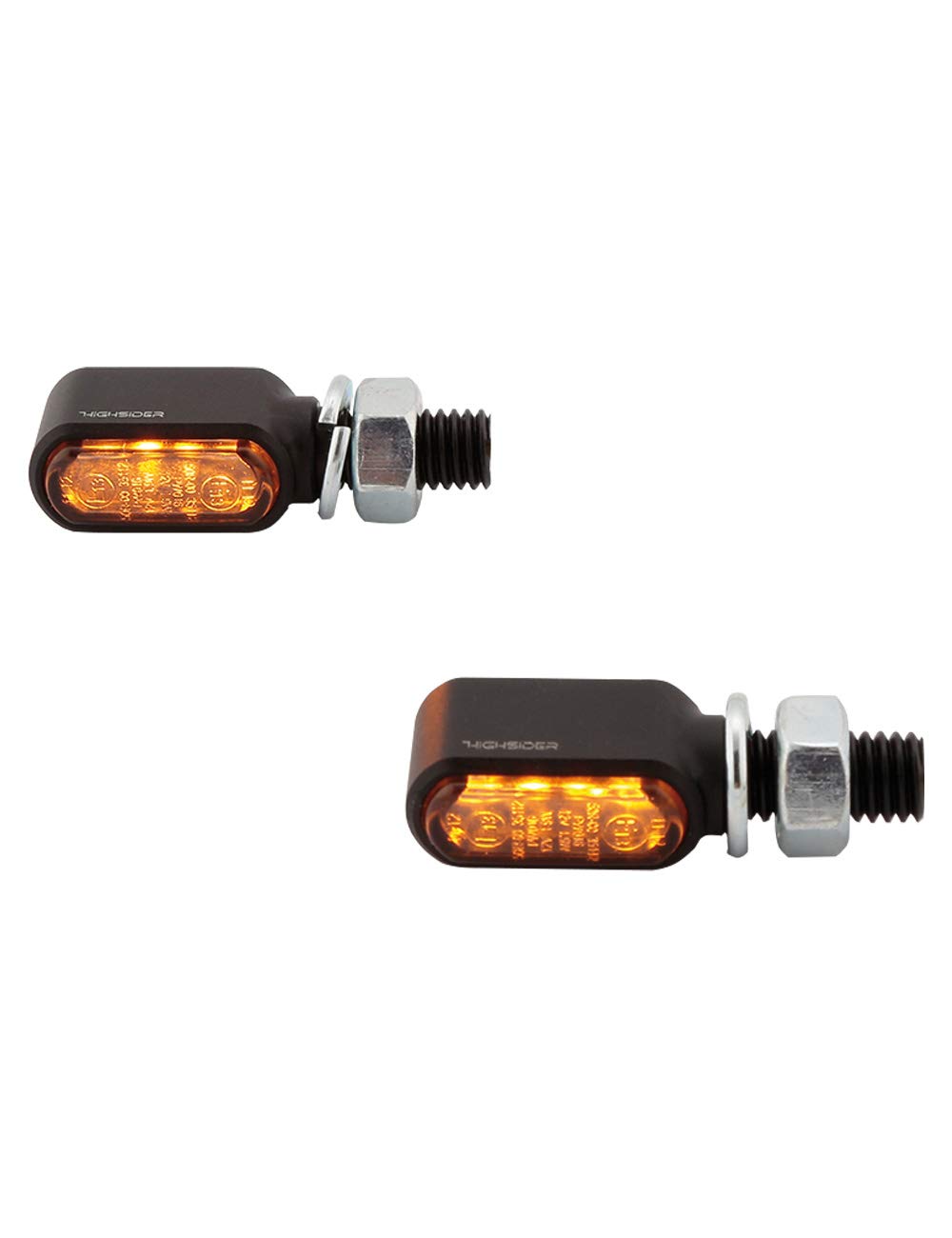 HIGHSIDER Motorrad LED Blinker Little Bronx, E-geprüft, (2er-Pack) (Schwarz) von HIGHSIDER